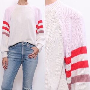 Xirena Apres Soleil Sweater La Costa Polo Stripe Colorblock Knit Oversized Soft